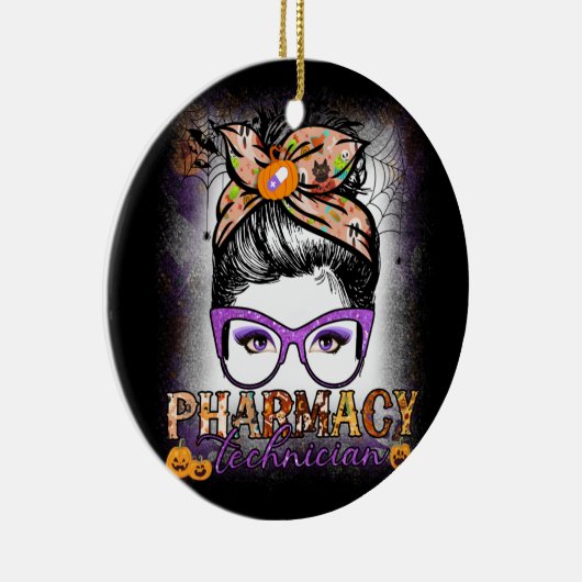 汚いバン薬局技術者薬剤師ハロウィーン セラミックオーナメント (右)