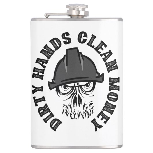 汚いパーソナライズされた手で汚い金を払う フラスク (正面)