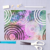 汚いピンクか緑の円パターン 薄葉紙 (クラフト)