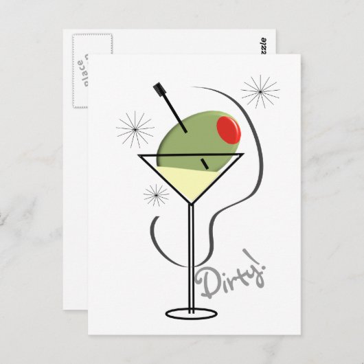 汚いマルティーニ愛好家Tシャツ&ギフト ポストカード (正面/裏面)