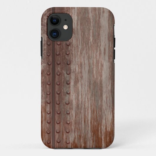 汚いリベットで留められた錆ついた金属 Case-Mate iPhoneケース (裏面)