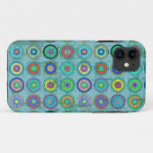 汚いレトロの青い円パターン Case-Mate iPhoneケース (裏面(横))