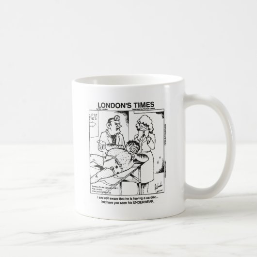 汚い下着と病院 楽しいギフト＆Tシャツ コーヒーマグカップ (右)