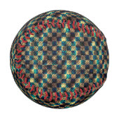 汚い効果と引っ掻いた効果のあるチェス、黄色の青 野球ボール (正面左)