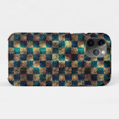 汚い効果と引っ掻いた効果のあるチェス、黄色の青 Case-Mate iPhoneケース (裏面(横))