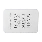 汚い動物のタイポグラフィで手を洗おもしろいえ バスマット (正面)