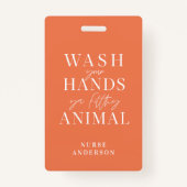 汚い動物を手に洗え バッジ (裏面)