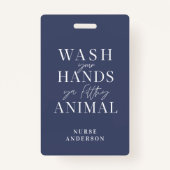 汚い動物を手に洗え バッジ (裏面)