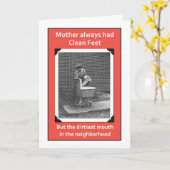 汚い口のママ カード (黄色い花)