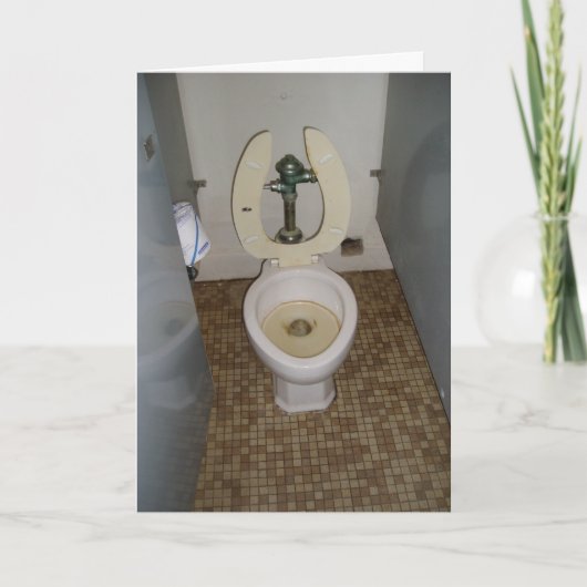 「汚い古いトイレ」誕生日カード カード (正面)