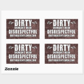 汚い古い紳士モット長方形ステッカー 長方形シール (シート)