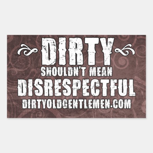汚い古い紳士モット長方形ステッカー 長方形シール (正面)