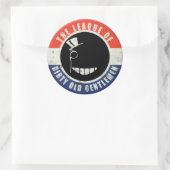 汚い古い紳士"ボタン"ステッカー ラウンドシール (バッグ)