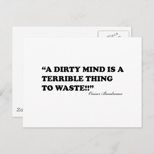 汚い心はむだにするとはひどいものだ ポストカード (正面/裏面)