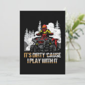 汚い泥クワッドATVライダーモータースポーツオフロードギフト 招待状 (スタンド正面)