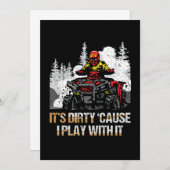 汚い泥クワッドATVライダーモータースポーツオフロードギフト 招待状 (正面/裏面)