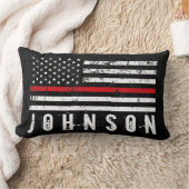 汚い消防士は米国旗の名前をカスタムするのスタイルを作りました ランバークッション (ブランケット)