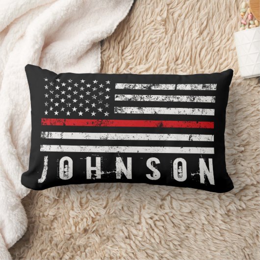 汚い消防士は米国旗の名前をカスタムするのスタイルを作りました ランバークッション (ブランケット)