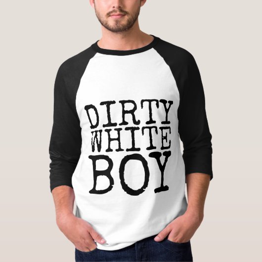 汚い白い男の子ヴィンテージメンズTシャツ Tシャツ (正面)