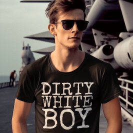 汚い白い男の子ヴィンテージメンズTシャツ Tシャツ