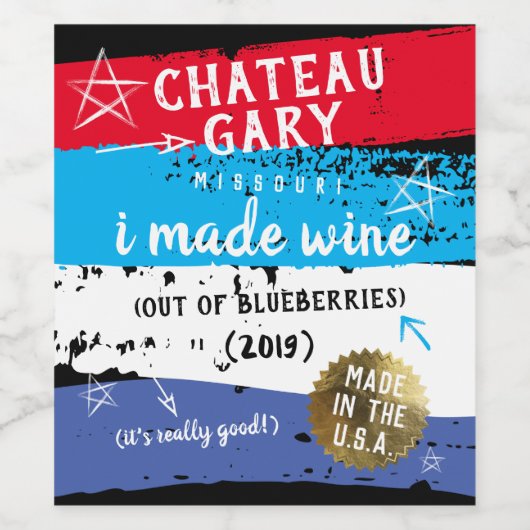 汚い絵を描国の自家製ワパーソナライズされたイン ワインラベル (シングルラベル)