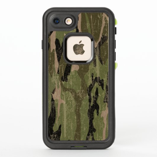 汚い緑の迷彩柄 LifeProof iPhoneケース (裏面)