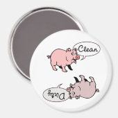汚い豚を清潔にする マグネット (正面/裏面)