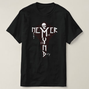 汚い遊懸命ロッカーバンダリングブラック Tシャツ