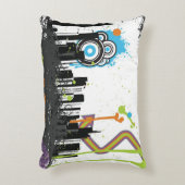 汚い都市景観のイラストレーション アクセントクッション (正面(垂直))