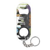 汚い都市景観のイラストレーション キーホルダー栓抜き (裏面)