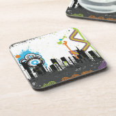 汚い都市景観のイラストレーション コースター (左側)