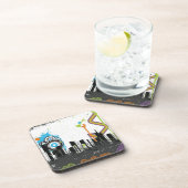 汚い都市景観のイラストレーション コースター (右側)