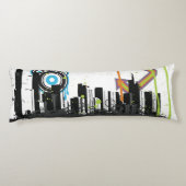 汚い都市景観のイラストレーション ボディピロー (裏面)