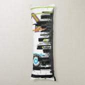 汚い都市景観のイラストレーション ボディピロー (正面縦)