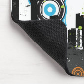 汚い都市景観のイラストレーション マウスパッド (コーナー)