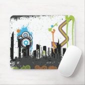 汚い都市景観のイラストレーション マウスパッド (マウス)