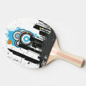 汚い都市景観のイラストレーション 卓球ラケット (横)