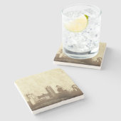 汚い都市背景 ストーンコースター (横)