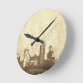 汚い都市背景 ラウンド壁時計 (傾斜)