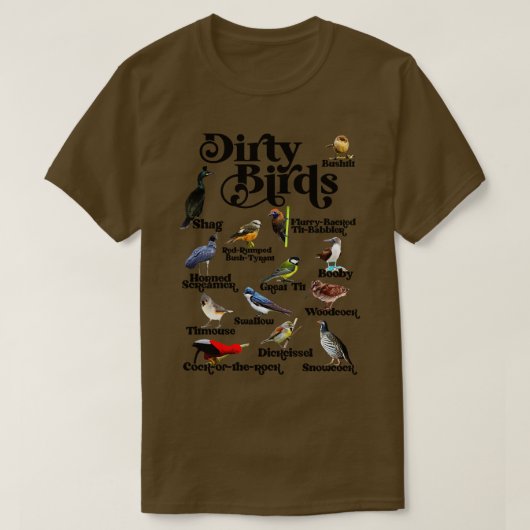 汚い鳥の汚い言葉 Tシャツ (デザイン正面)
