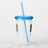 汚い30誕生日名前を追加ピンク追加フォト日付 アクリルタンブラー (左)