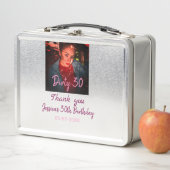 汚い30誕生日名前を追加ピンク追加フォト日付 メタルランチボックス (インサイチュ)