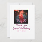 汚い30誕生日名前を追加ピンク追加フォト日付 招待状 (裏面)