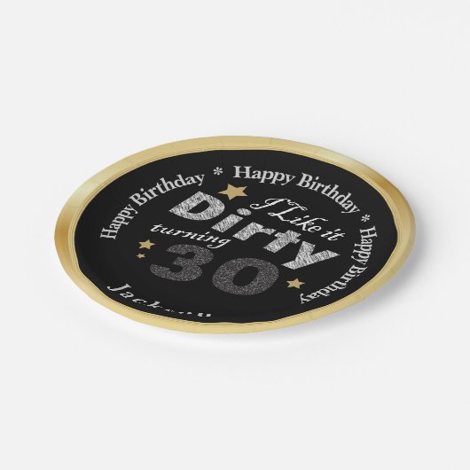 汚い30~30歳の誕生日が好き ペーパープレート (アングル)
