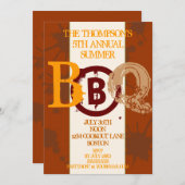 汚いBBQのモダンの招待状 招待状 (正面/裏面)