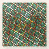 汚く錆びたグリルの下で ガラスコースター (正面)