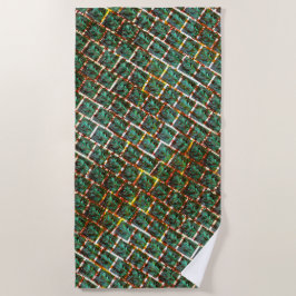 汚く錆びたグリルの下で ビーチタオル