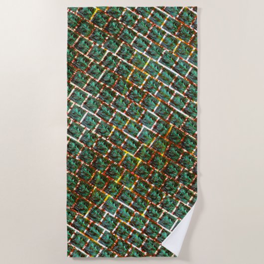 汚く錆びたグリルの下で ビーチタオル (正面)