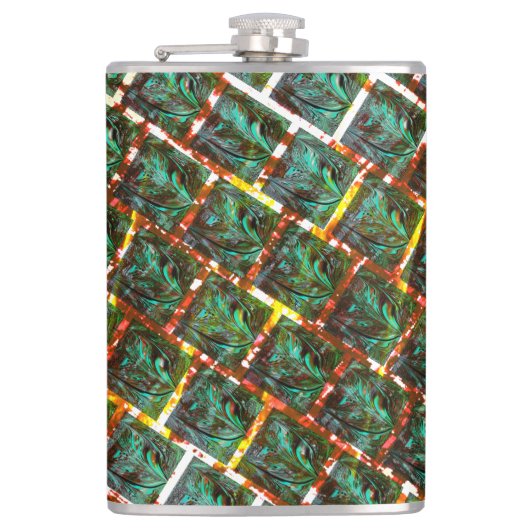 汚く錆びたグリルの下で フラスク (正面)