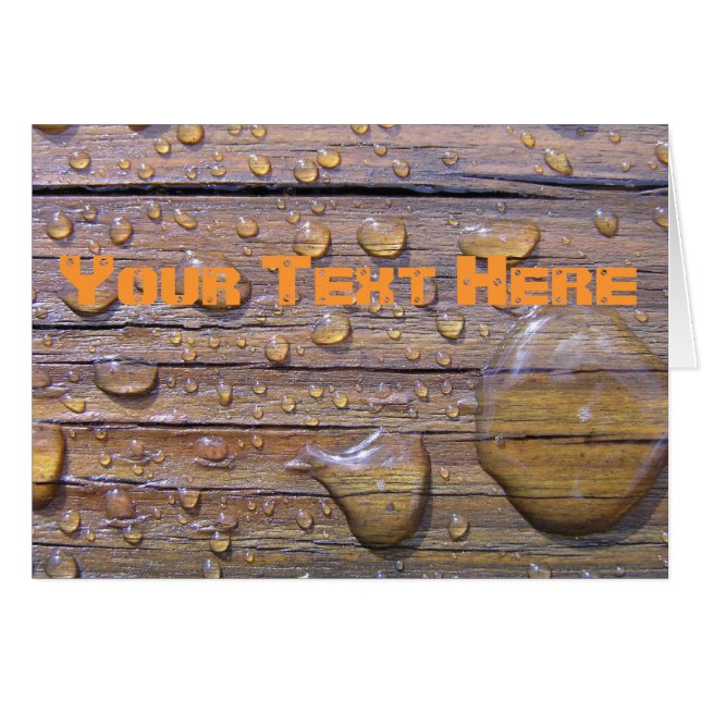 汚された木製の写真の水ビーズ (正面横)